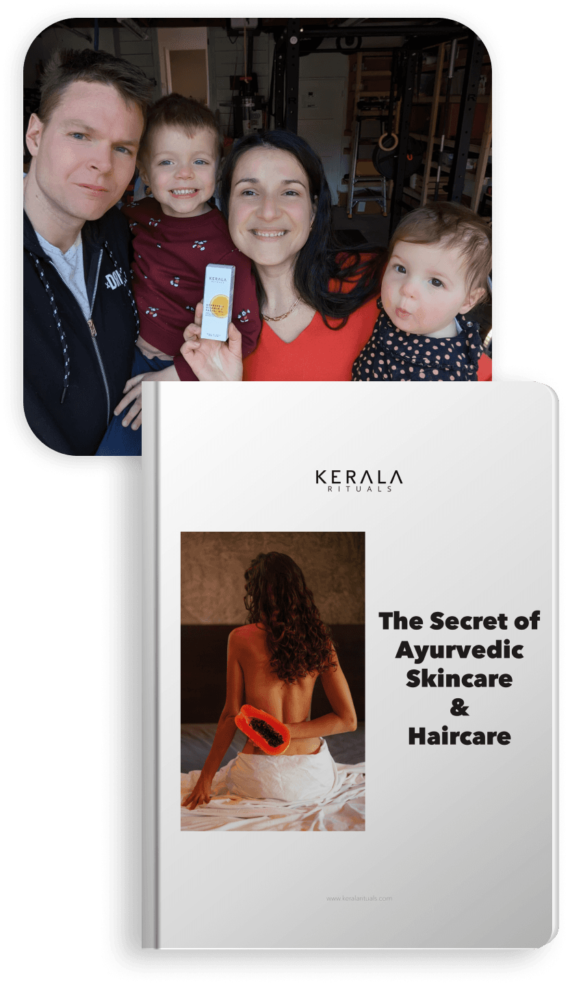 Picture of Ditti, founder of Kerala Rituals with her family.